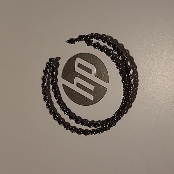 Large Black Hoop Earrings - Picture 3 of 3
